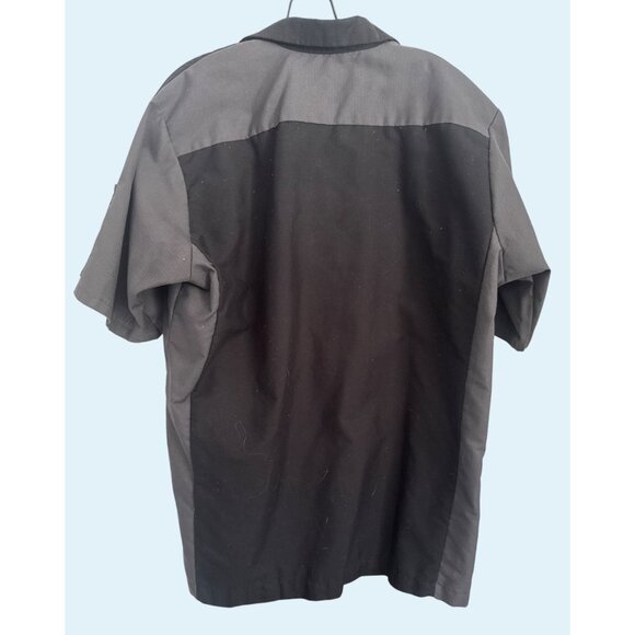 Vintage Red Kap Fox News Channel 4 Logo Work Shirt Black/Gray size Large LG L - Picture 3 of 3